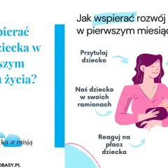 Jak wspierać rozwój dziecka w pierwszym miesiącu życia? Przytulaj, noś, rozmawiaj, masuj, reaguj na płacz i zapewnij swobodę ruchu.