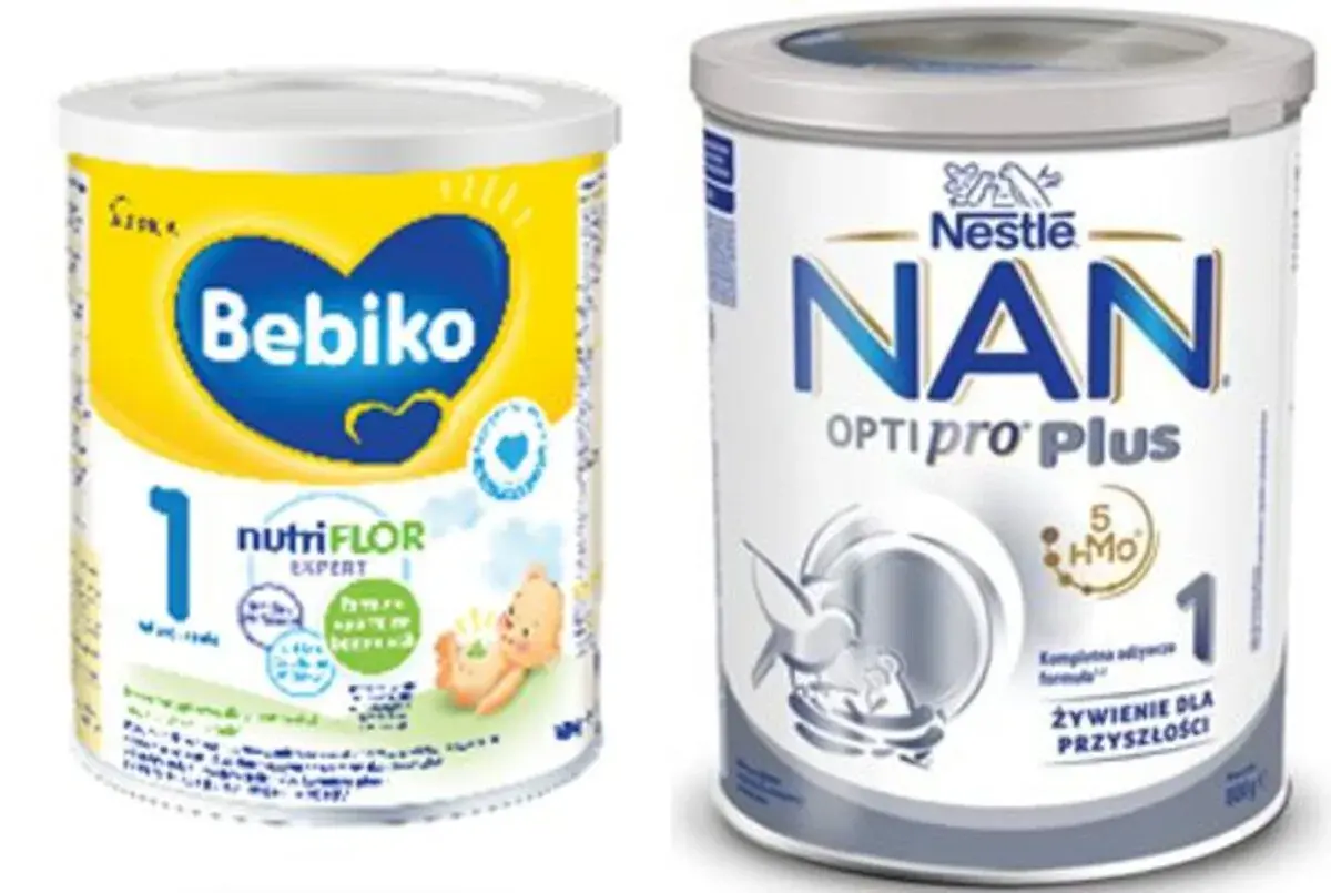 Dwa opakowania mleka modyfikowanego: Bebiko 1 i Nestle NAN OPTIPRO PLUS 1. Mleko Bebilon wycofane z rynku.